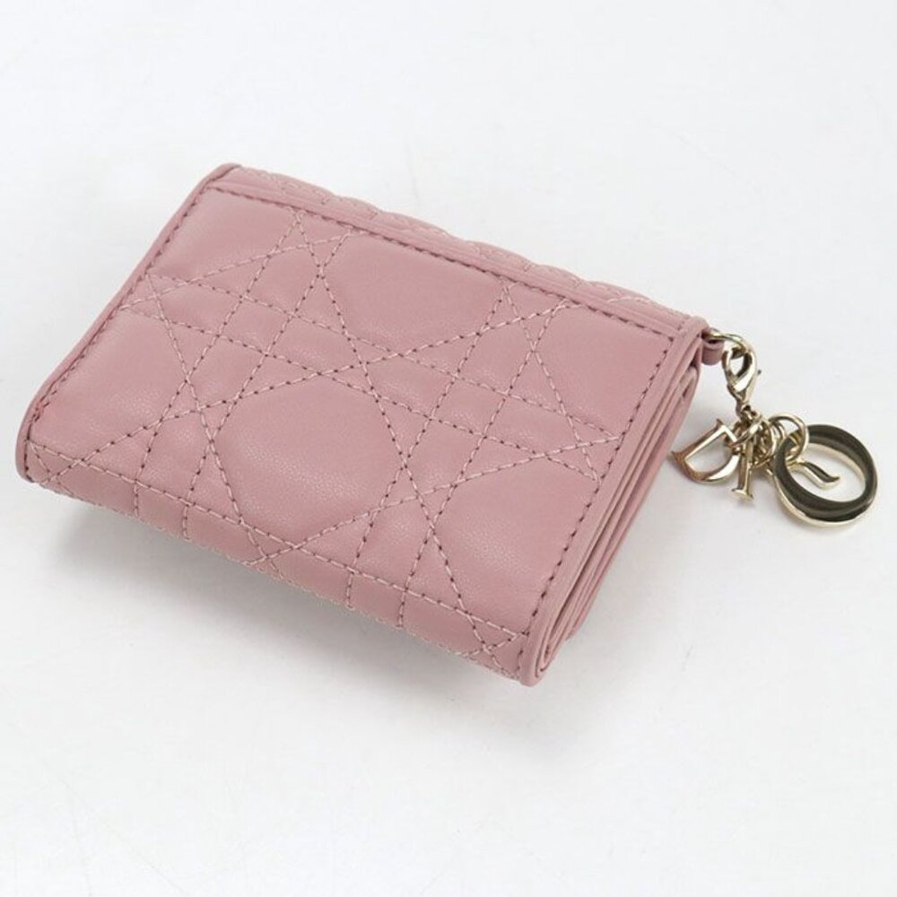 Dior Lotus Wallet Lady Dior Trifold Lambskin Handbag - Picture 2 of 8